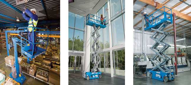 three different images showing a vertical lift application