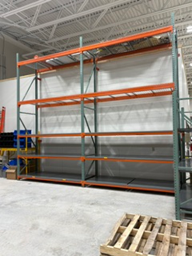 Newly installed pallet rack system